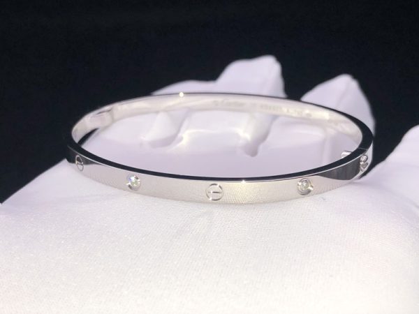 Cartier Love Bracelet 18K White Gold Natural Diamond Custom (2)