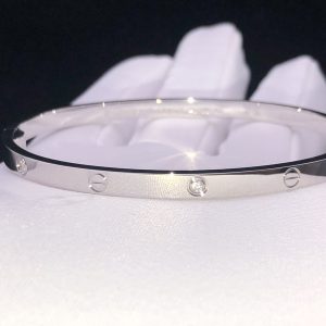 Cartier Love Bracelet 18K White Gold Natural Diamond Custom (2)