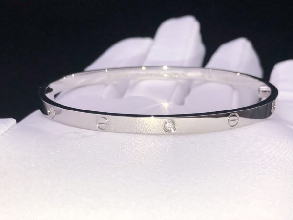 Cartier Love Bracelet 18K White Gold Natural Diamond Custom (2)