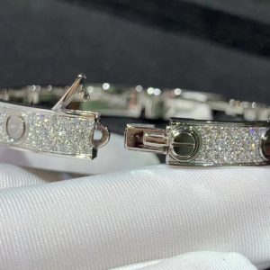 Cartier Love Bracelet Custom 18K White Gold Natural Diamond (2)