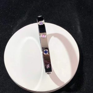 Cartier Love Bracelet Custom Natural Gemstone 18K White Gold (2)