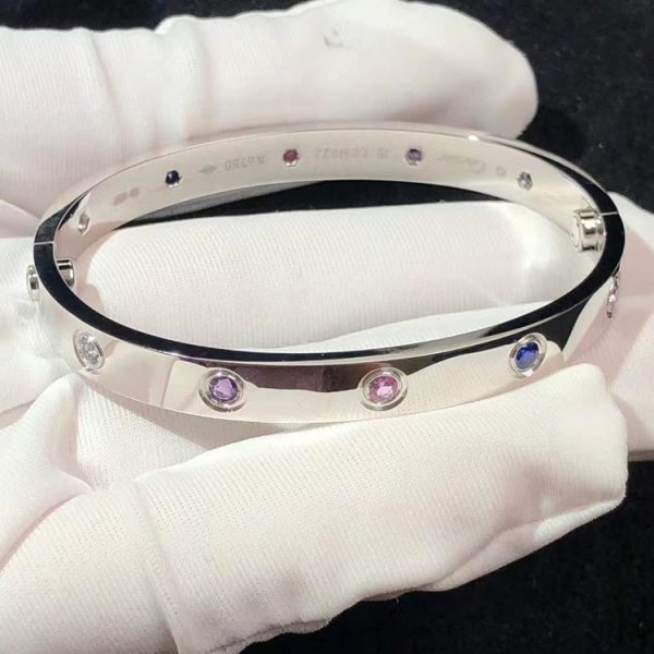 Cartier Love Bracelet Custom Natural Gemstone 18K White Gold (2)