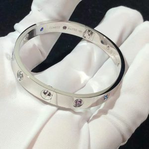 Cartier Love Bracelet Custom Natural Gemstone 18K White Gold (2)