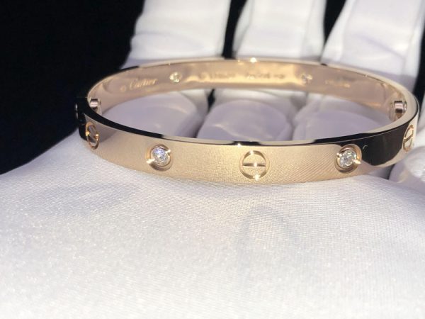 Cartier Love Bracelet Natural Diamond 18K Rose Gold Custom (2)