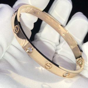 Cartier Love Bracelet Natural Diamond 18K Rose Gold Custom (2)