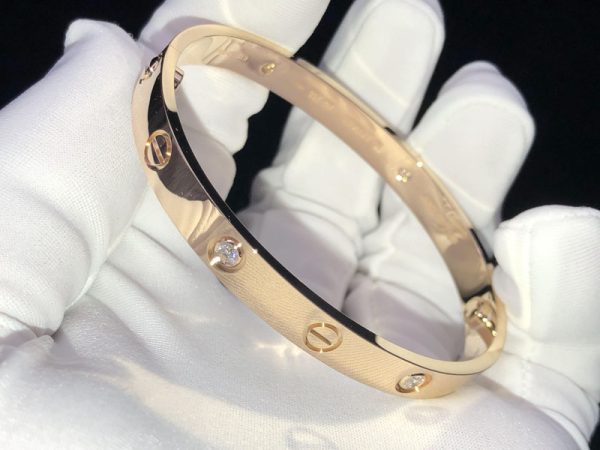 Cartier Love Bracelet Natural Diamond 18K Rose Gold Custom (2)