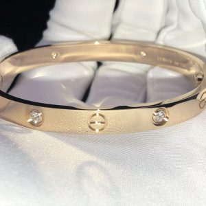 Cartier Love Bracelet Natural Diamond 18K Rose Gold Custom (2)