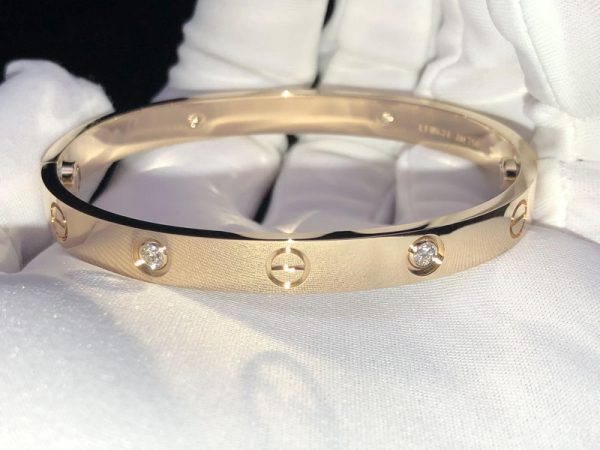 Cartier Love Bracelet Natural Diamond 18K Rose Gold Custom (2)