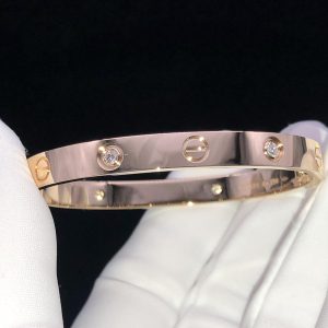 Cartier Love Bracelet Natural Diamond 18K Rose Gold Custom (2)