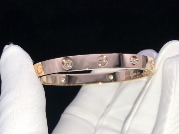 Cartier Love Bracelet Natural Diamond 18K Rose Gold Custom (2)