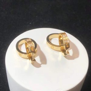 Cartier Love Earring Custom Natural Diamond 18K Gold (2)