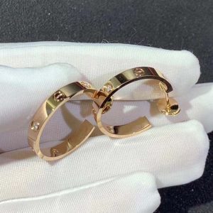 Cartier Love Earrings 18K Rose Gold Natural Diamond Custom (2)