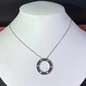 Cartier Love Necklace 18K White Gold Natural Diamonds Custom (2)