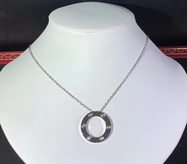 Cartier Love Necklace 18K White Gold Natural Diamonds Custom (2)