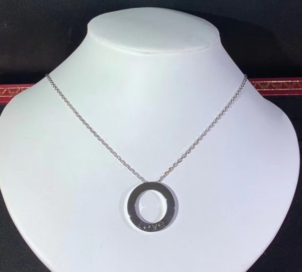 Cartier Love Necklace 18K White Gold Natural Diamonds Custom (2)