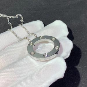 Cartier Love Necklace 18K White Gold Natural Diamonds Custom (2)