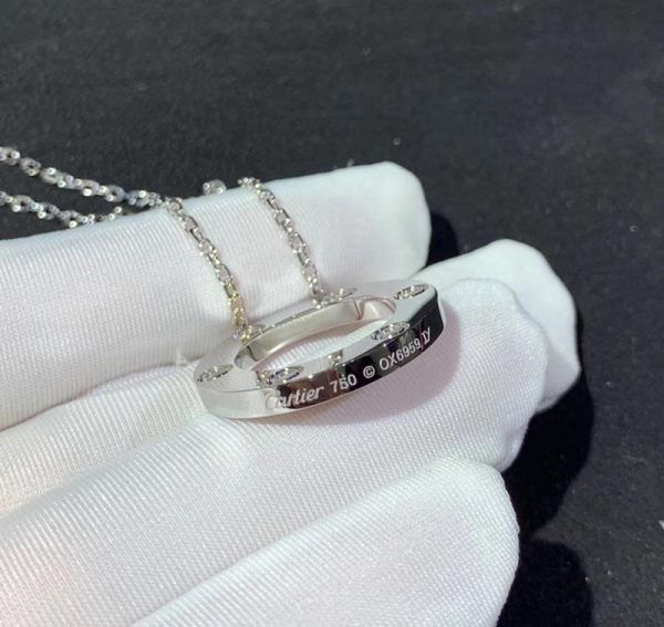 Cartier Love Necklace 18K White Gold Natural Diamonds Custom (2)