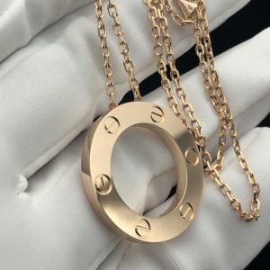 Cartier Love Necklace Custom 18K Rose Gold (9)