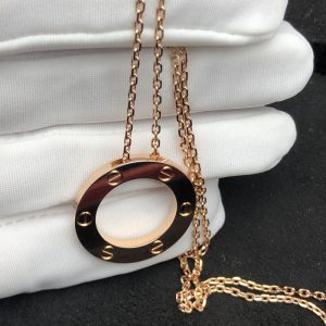 Cartier Love Necklace Custom 18K Rose Gold (9)