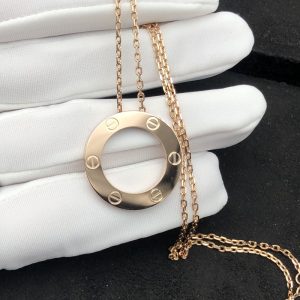 Cartier Love Necklace Custom 18K Rose Gold (9)