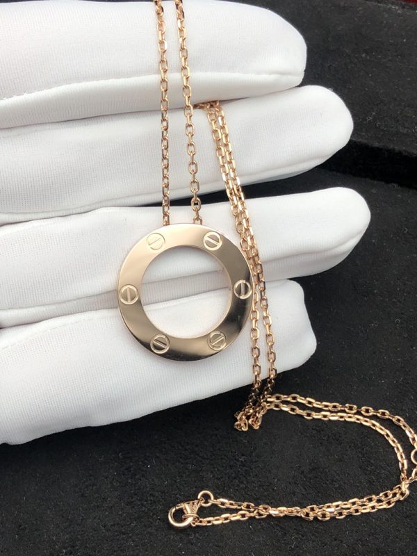 Cartier Love Necklace Custom 18K Rose Gold (9)