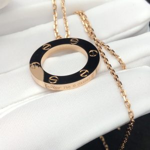 Cartier Love Necklace Custom 18K Rose Gold (9)