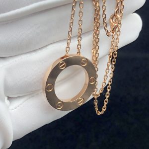 Cartier Love Necklace Custom 18K Rose Gold (9)