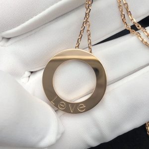 Cartier Love Necklace Custom 18K Rose Gold (9)