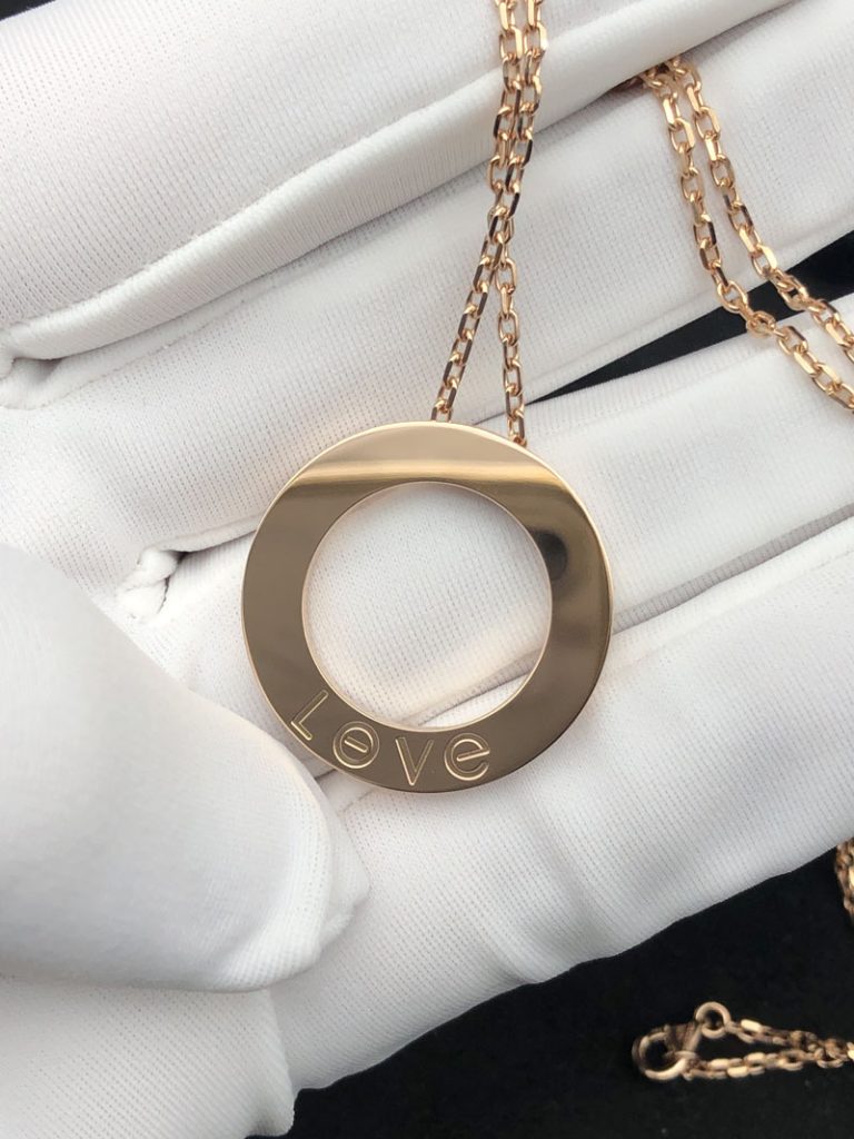 Cartier Love Necklace Custom 18K Rose Gold (9)