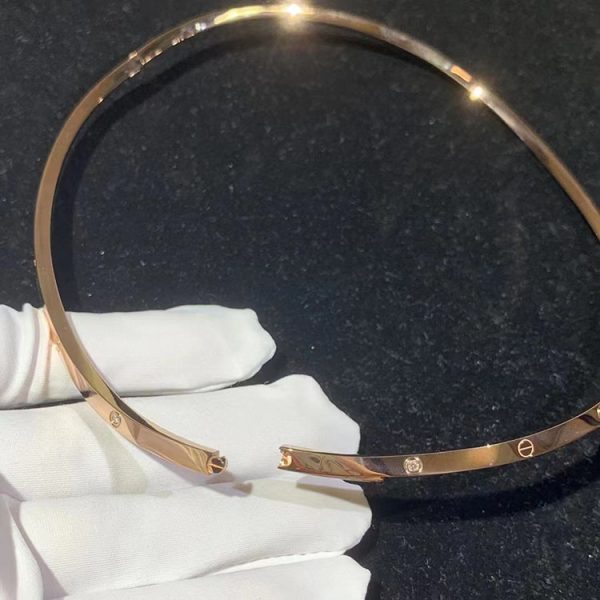 Cartier Love Necklace Custom 18K Rose Gold (2)