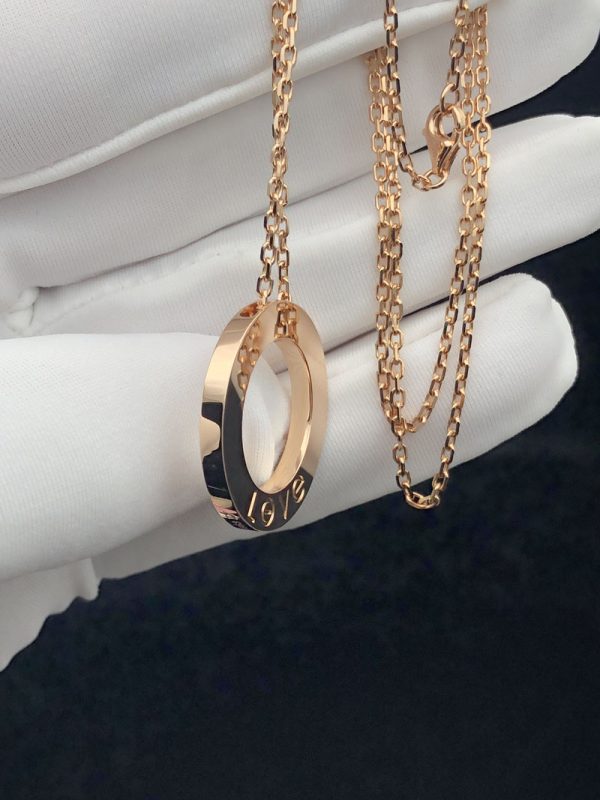 Cartier Love Necklace Custom 18K Rose Gold (9)