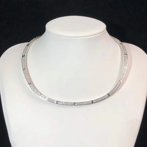 Cartier Love Necklace Custom 18K White Gold Natural Diamond (2)