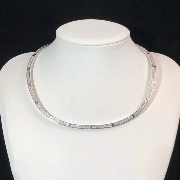 Cartier Love Necklace Custom 18K White Gold Natural Diamond (2)