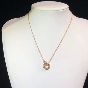 Cartier Love Necklace Natural Diamond 18K Rose Gold Custom (2)