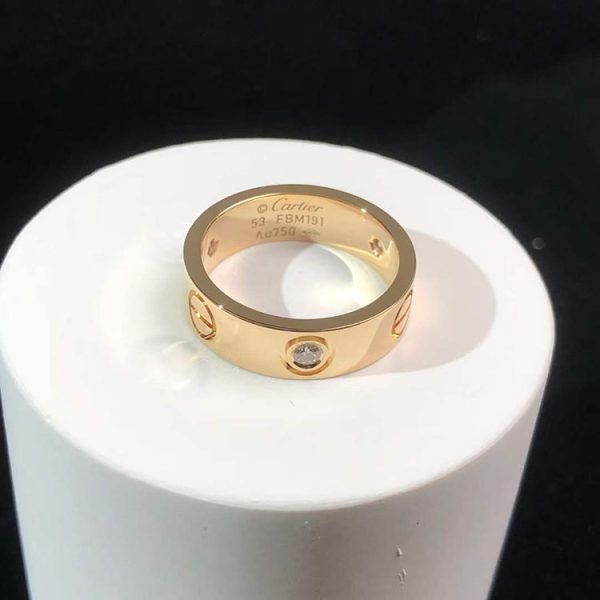 Cartier Love Ring Custom Natural Diamond 18K Rose Gold (2)