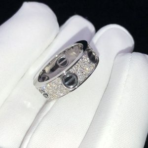 Cartier Love Rings Natural Diamond 18K White Gold Custom (2)