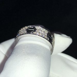 Cartier Love Rings Natural Diamond 18K White Gold Custom (2)