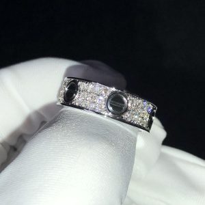 Cartier Love Rings Natural Diamond 18K White Gold Custom (2)