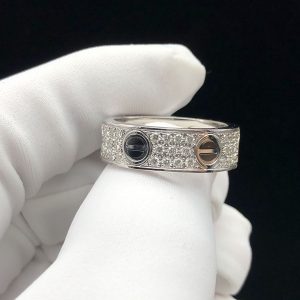 Cartier Love Rings Natural Diamond 18K White Gold Custom (2)