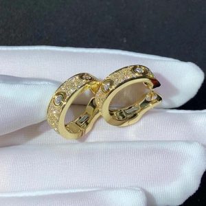 Cartier Love Womens Earring 18K Gold Natural Diamond Custom (2)