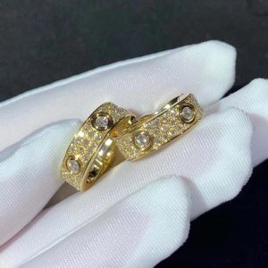 Cartier Love Womens Earring 18K Gold Natural Diamond Custom (2)