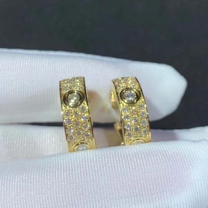 Cartier Love Womens Earring 18K Gold Natural Diamond Custom (2)