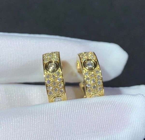 Cartier Love Womens Earring 18K Gold Natural Diamond Custom (2)