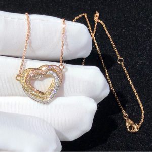 Cartier Love Womens Necklace Custom 18K Gold Natural Diamond (2)