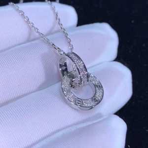 Cartier Love Womens Necklace Custom Natural Diamond 18K White Gold (2)