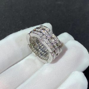 Cartier Maillon De Pant Ring Natural Diamonds 18K White Gold Custom (2)