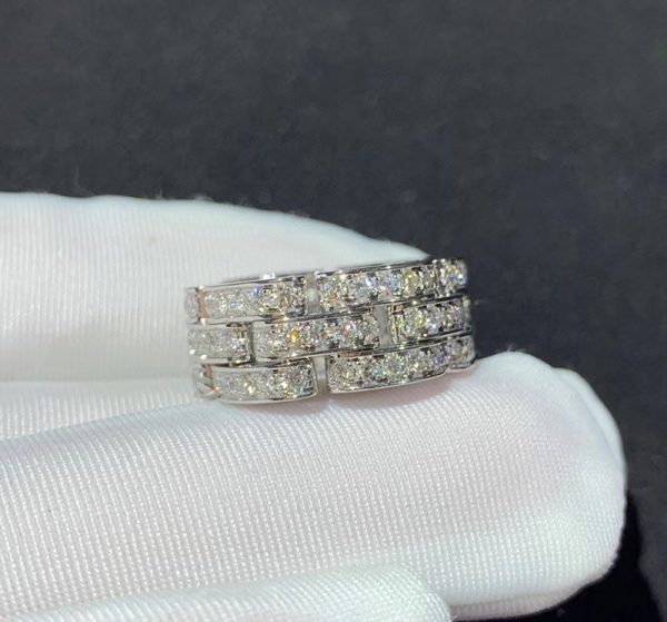 Cartier Maillon De Pant Ring Natural Diamonds 18K White Gold Custom (2)