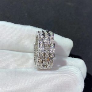 Cartier Maillon De Pant Ring Natural Diamonds 18K White Gold Custom (2)