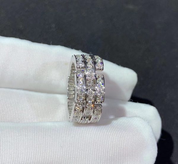 Cartier Maillon De Pant Ring Natural Diamonds 18K White Gold Custom (2)