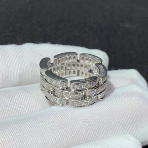 Cartier Maillon De Pant Ring Natural Diamonds 18K White Gold Custom (2)